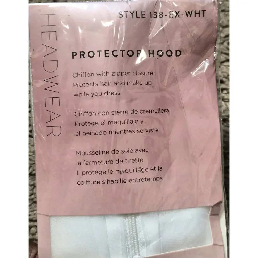Betty Dain White Makeup Protector Hood, Protects Hair Make Up
